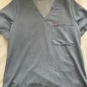 Figs Blue Short Sleeve Tees